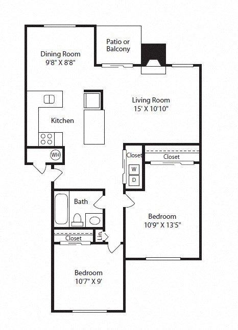Nickel Creek Apartments in Lynwood, Washington B1 Floor Plan